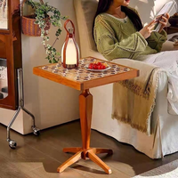 Table basse extensible en bois massif durable au design nordique pour salon, salle à manger, chambre à coucher