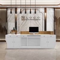Salon de beauté, entreprise hôtelière, nouveau comptoir d'accueil personnalisé de style chinois, design moderne et minimaliste, réception