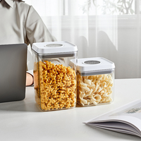 Boîte de rangement ronde en plastique scellée à pression avec couvercle ABS pour aliments secs, collations, thé, organisateur de garde-manger de cuisine, OEM