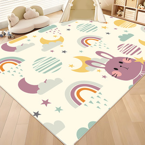 Alfombra infantil con estampado de animales, rectangular, antideslizante, de dibujos animados, para el cuarto de los niños, dormitorio o área de juegos. - Product Image 2