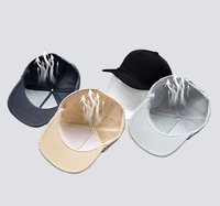 Gorra de Béisbol de 5 Paneles con Visera Curva, Diseño Liso con Puntos, Resistente al Agua, de Secado Rápido, Ajustable, para Golf, con Parche Tejido Personalizado y Bordado