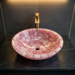 Lavabo de Resina de Cuarzo de Primera Calidad con Acabado Brillante, Fácil de Limpiar, Resistente al Agua, Mueble de Baño Moderno - Product Image 5