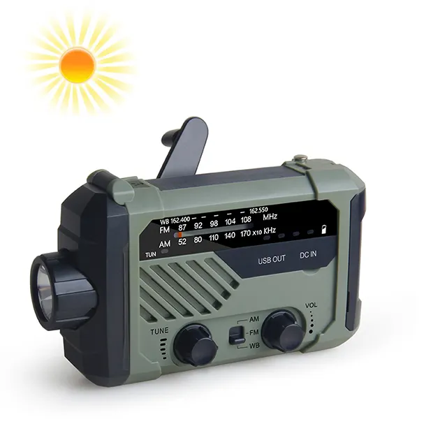 Hand Crank Flashlight Radio With Camping Lamp