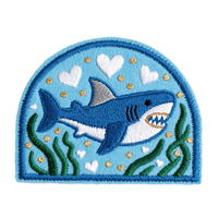 Patchs de vêtements brodés à coudre avec logo personnalisé, patch de broderie thermocollant de créateur avec grand dessin animé, tissu appliqué auto-adhésif