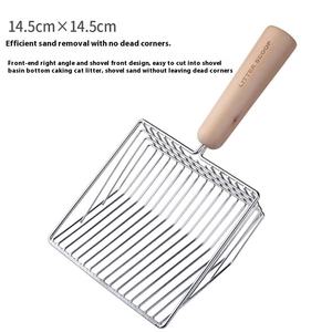 <span class=keywords><strong>Fine</strong></span> Hole Aço Inoxidável e Plástico Cat Litter Shovel set Cat Sand Tool cat maca pá colher - Product Image 4