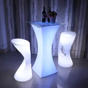 RGB colorido levou vidro top cocktail mesa para festa