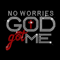 Transfert thermocollant personnalisé avec strass 'God Don't Play About Me' pour T-shirt, motif chrétien de foi