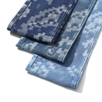 Tissu denim jacquard bleu flocon de neige en mosaïque 80% coton pour jeans 10,5 oz Tissu denim de haute qualité en gros