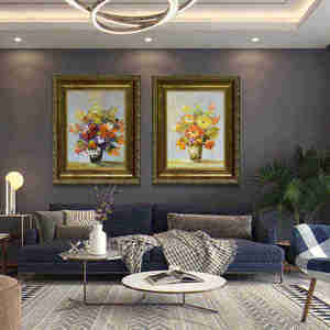 Impressionnisme <span class=keywords><strong>moderne</strong></span>, <span class=keywords><strong>bouquet</strong></span> coloré, nature morte, <span class=keywords><strong>peinture</strong></span> à l'huile sur toile faite à la main, <span class=keywords><strong>peinture</strong></span> florale abstraite pour la décoration d'hôtel, taille personnalisée - Product Image 4