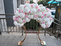 Support à fleurs moderne en fer doré vintage en forme d'arche pour décoration de table de mariage et d'événements