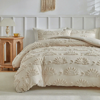 Parure de lit et taies d'oreiller en chenille 100 % coton brodée jacquard motif feuille, taille King, blanche – Choix esthétique américain