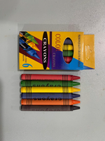 Mini-ensemble de crayons pour enfants, 6 couleurs non toxiques pour l'école, l'art et la peinture, pochoirs et fournitures de dessin, modèle LB0003