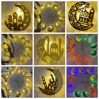Islamische Metall-Sternenlichterkette für Weihnachten, Neujahr, Ramadan, Hadsch und Eid al-Adha Wanddekoration