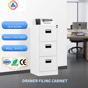 Armoire d'archives verticale en acier à 3 tiroirs avec serrure, démontable et assemblable, pour vente en gros - Product Image 1