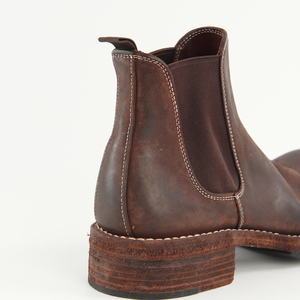 Bottes <span class=keywords><strong>Chelsea</strong></span> montantes pour hommes en cuir de cheval véritable, style vintage fait main, à bout rond, avec logo brodé, chaussures courtes d'hiver à enfiler - Product Image 4