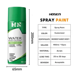 HOSEN Water-based Aerosol Spray Paint ECO Friendly Acrylic Spray Paint