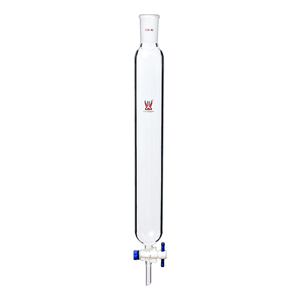 Kolom Kromatografi Kaca Borosilikat Transparan Dinding Tebal CS Labglass dengan Stopcock PTFE untuk Penelitian Laboratorium, Panjang 203-610mm - Product Image 1