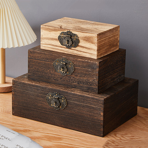 WanuoCraft Premium Handmade Rectangle Large Sturdy Wooden Box Lid Versatile Chic Home Decorative <strong>Memory</strong> <strong>Keepsake</strong> Elegant - Product Image 1