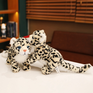 Vente en gros de jouets en peluche <span class=keywords><strong>super</strong></span> doux, simulation d'animaux du zoo, poupée réaliste, petit jouet léopard des neiges - Product Image 5