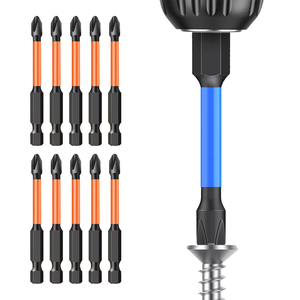 10PCS Steel <b>Drill</b> <b>Bits</b> Impact Screwdriver Batch Head High Hardness Magnetic Cross Screw Steel Screwdriver <b>Bit</b> Set - Product Image 3