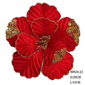 Hot Selling 20cm Artificial Christmas Flowers Decorations Flower Ornaments