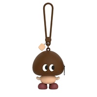 Porte-monnaie en silicone personnalisé, étanche, motif dessin animé champignon pomme, pochette mignonne en forme de dessin animé, sac de rangement portable pour écouteurs et clés