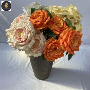 จีนผลิตดอกกุหลาบ 5 หัว ประเทศไทย ควีนไซส์ ผ้ากราวด์ ดอกไม้ประดิษฐ์ กุหลาบ - Product Image 6