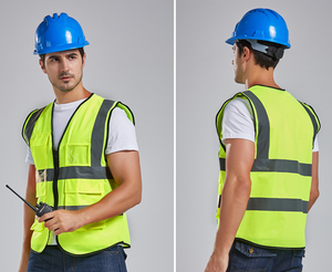 سترة عاكسة بهيكل فلوري عالي الجودة مع بدلة أمان ، سترة عاكسة لإشارة الانعطاف ، وشعار مخصص - Product Image 6