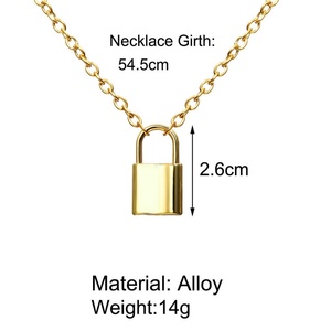 <span class=keywords><strong>Collar</strong></span> de <span class=keywords><strong>Cadena</strong></span> Punk en Color Dorado y Plateado <span class=keywords><strong>con</strong></span> <span class=keywords><strong>Candado</strong></span> para Mujeres y Hombres, <span class=keywords><strong>Collar</strong></span> <span class=keywords><strong>con</strong></span> Colgante de <span class=keywords><strong>Candado</strong></span>, Joyería - Product Image 6