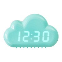 Cartoon-Wolken-Digitaluhr mit Geräuschsteuerung, Nachtlicht, Einstellbarer Helligkeit, Zeit- und Temperaturanzeige, Kinderwecker