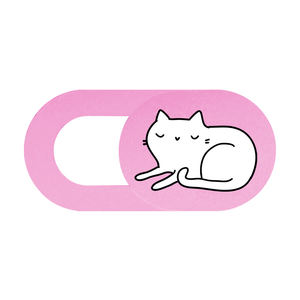 Kamera Laptop ponsel kucing putih dengan warna merah muda sublimasi penutup kamera web privasi, melindungi privasi dan keamanan - Product Image 5