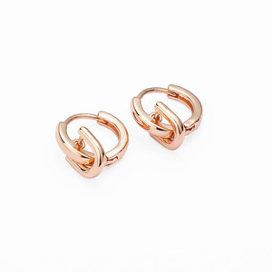 <b>Huggie</b> Earrings Geometric Shape Gold <b>Silver</b> Rose Gold Copper Alloy Party Women Fashion Jewelry - Product Image 4