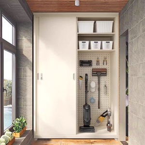 Armario de Almacenamiento para Balcón de Acero Reforzado Estilo Chino, Puerta Corredera, Impermeable, Resistente al Sol, Muebles para Exteriores - Product Image 1