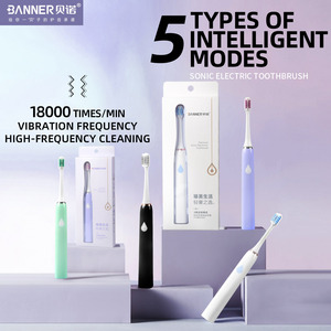OEM BANNER Colorido IPX 7 Cepillo <span class=keywords><strong>de</strong></span> dientes eléctrico automático a prueba <span class=keywords><strong>de</strong></span> agua para adultos 5 modos funcionales Temporizador <span class=keywords><strong>de</strong></span> cepillo <span class=keywords><strong>de</strong></span> dientes sónico inteligente - Product Image 2