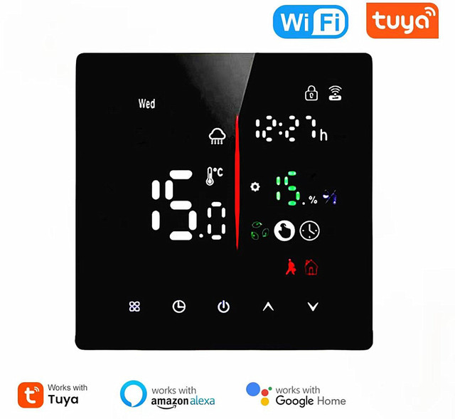 3A Water Heating Floor Thermostat Tuya WiFi Smart Thermostat Work with Google Home, Alexa, Alice