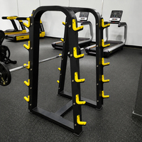 Support de rangement multi-niveaux pour haltères et barres avec supports de protection pour la gestion et l'organisation des poids libres en club de fitness