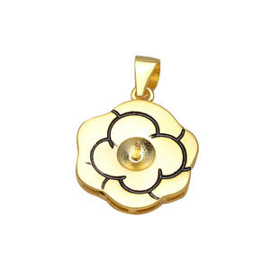 Pendentif en argent S925 en forme de fleur de prunier avec base en perles de 6 à 8 mm, accessoires de bijoux DIY, perles semi-finies incrustées 3149 - Product Image 4