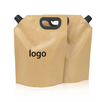 Emballage en papier kraft biodégradable imprimé sur mesure, durable, 500 ml, 1,5 L, pour liquides, boissons, thé, bière, champagne, jus, avec bec verseur