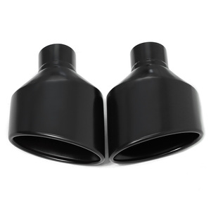 Tubo de escape de coche personalizado de fábrica SYPES para <span class=keywords><strong>Audi</strong></span> Universal 304 Punta de escape de acero inoxidable sistema de escape negro Punta de silenciador único - Product Image 1