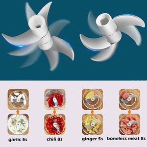 Electric Multifunctional Kitchen Food Chopper Mini Garlic Masher Crusher USB Portable <b>Vegetable</b> Chopper Stainless Steel - Product Image 3