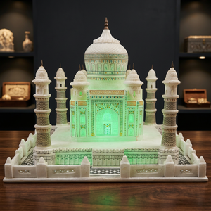 งานประติมากรรมหินอ่อนสีขาวขัดเงา ทัชมาฮาล งานแฮนด์เมดคุณภาพสูง ดีไซน์ใหม่ ขายดีที่สุด ของตกแต่งบ้าน เหมาะสำหรับเป็นของขวัญ - Product Image 3