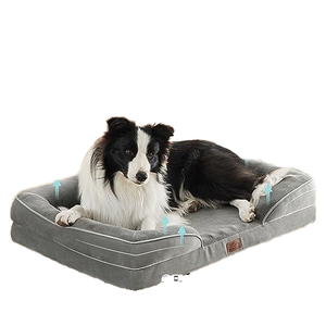 Pet <strong>Bed</strong> Factory Wholesale Luxury Dutch Velvet Fabric <strong>Memory</strong> <strong>Foam</strong> Pet <strong>Dog</strong> <strong>Bed</strong> Waterproof <strong>Dog</strong> <strong>Beds</strong> Large with Non-slip Bottom - Product Image 4