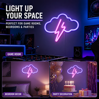Letrero Luminoso LED de Neón Flexible con Diseño de Nube, Decorativo y Moderno, Personalizado, con Clasificación IP67, para Pared, Luz Blanca Cálida de 3000K, Alimentado por USB, para Dormitorio