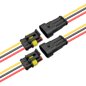 कार मोटरसाइकिल समुद्री अनुप्रयोगों के लिए 2 पिन वाटरप्रूफ मोटर वाहन तार दोहन कनेक्टर केबल - Product Image 1