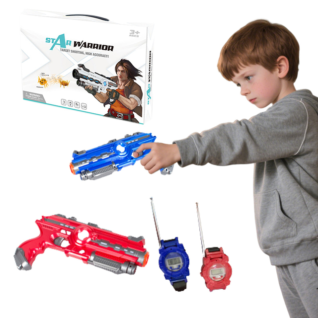 Infrared Induction Interactive Electronic Warfare Toy Kids Plastic Light up Toy Gun