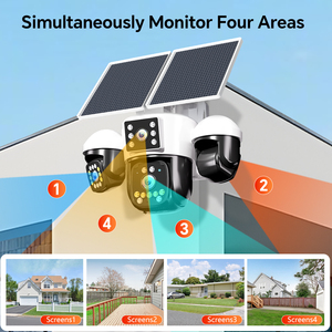 Cámara de Seguridad PTZ Solar de 12MP con 4 Lentes, Grabación 24/7, Resistente al Agua IP66, Visión Nocturna a Todo Color, Detección de Movimiento, Cámara para Exteriores - Product Image 5