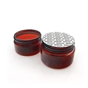 Pot en plastique pour crème visage, emballage cosmétique, côtés droits, vide, 250 ml, couvercle à vis en aluminium, pots ronds en PET marron pour <span class=keywords><strong>beurre</strong></span> corporel - Product Image 1