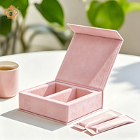 Boîte cadeau en velours, boîte cosmétique de luxe, plaque métallique avec logo personnalisé, forme personnalisée, couleur personnalisée, emballage en velours pour parfum et soins de la peau
