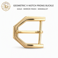 Boucle de ceinture géométrique pour femme, forme fer à cheval, en alliage de zinc, finition miroir dorée, moderne et minimaliste, 27mm 28mm, vente en gros