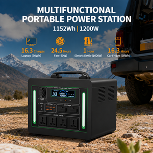 Portable Power Station 1200W 1200WH with <b>Solar</b> Power <b>Generator</b> System Kit Power Pure Sine Wave for Outdoor Home Emergency Backup - Product Image 3